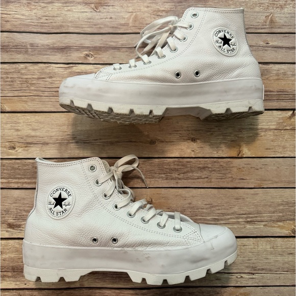 Converse Shoes - Converse White Leather High Top Shoes
